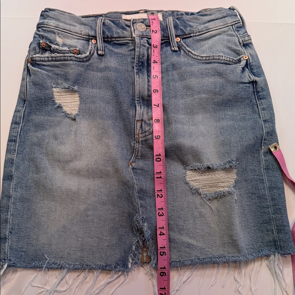 Mother “The Sacré﻿d Slit Mini” Light Blue Denim Skirt | Sz 25–26 - Picture 10 of 10